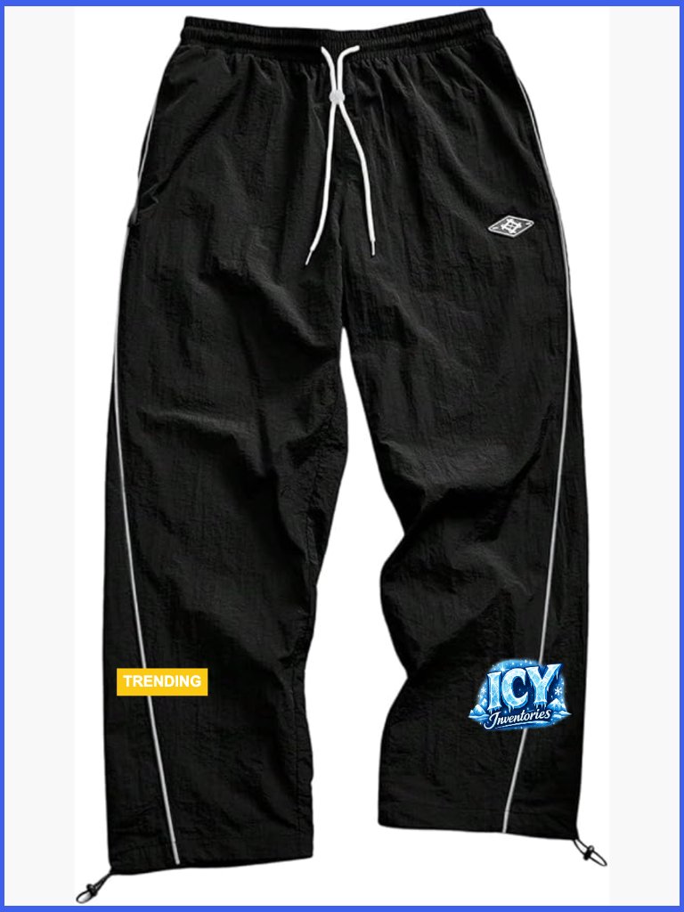 Parachute Track Pants Baggy Sweatpants Athletic Joggers With Pockets
